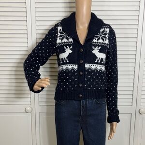 Abercrombie & Fitch Knit Shawl Collar Cardigan Wool & Alpaca Blend Medium